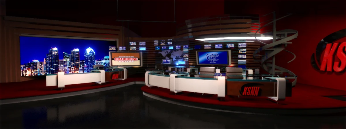 The KSNN newsroom studio set